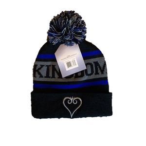 Disney Kingdom black blue pom toboggan hat kids